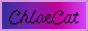 A 88x31 button that has the text 'ChloeCat' in cursive with a gradient background of blue to magenta